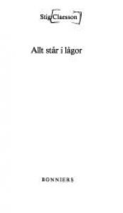 book cover of Allt står i lågor by Stig Claesson
