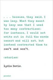 book cover of Can't and Won't by Lydia Davis