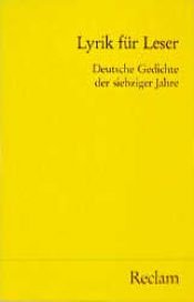 book cover of Lyrik für Leser by Volker Hage