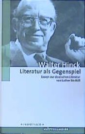 book cover of Literatur als Gegenspiel by Walter Hinck