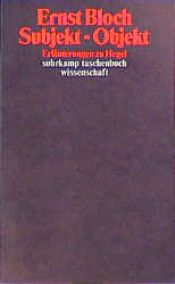 book cover of Sujeto-objeto (El pensamiento de Hegel) by Ernst Bloch