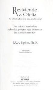 book cover of Reviviendo a Ofelia by Mary Pipher