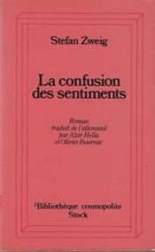 book cover of La Confusion des sentiments by Stefan Zweig