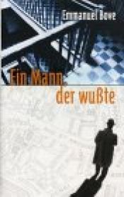book cover of Ein Mann, der wußte by Emmanuel Bove