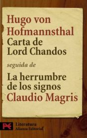 book cover of Carta de Lord Chandos by Hugo von Hofmannsthal|John Banville