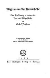 book cover of Altgermanische Kulturhöhe by Gustaf Kossinna