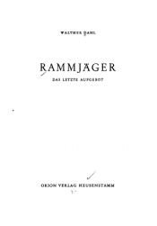 book cover of Rammjäger by Walther Dahl