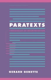 book cover of Paratexts: Thresholds of Interpretation (Literature, Culture, Theory) by Gerard Genette
