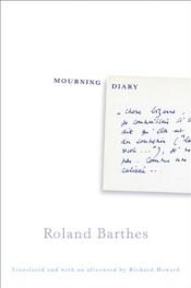 book cover of Mourning diary by Richard P. Howard|Roland Barthes