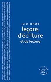 book cover of Leçons d'écriture et de lecture by Jules Renard